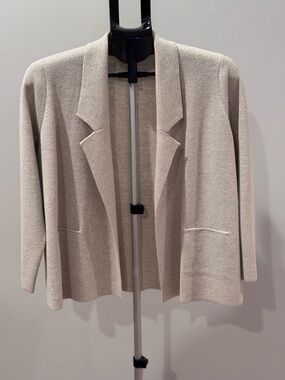 Eileen Fisher Open-Front Knit Blazer in Light Beige